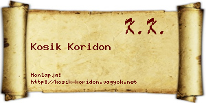 Kosik Koridon névjegykártya